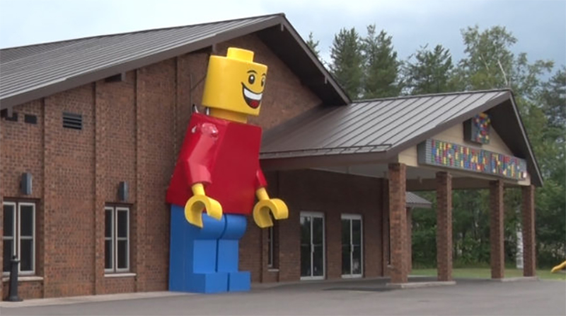 Church erects giant LEGO minifigure to promote screenings