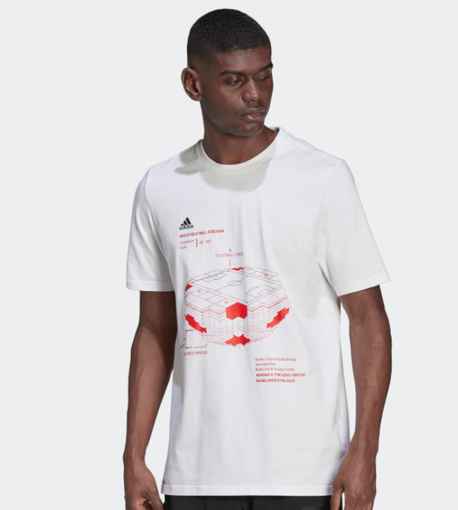 LEGO x Adidas football pitch T shirt white