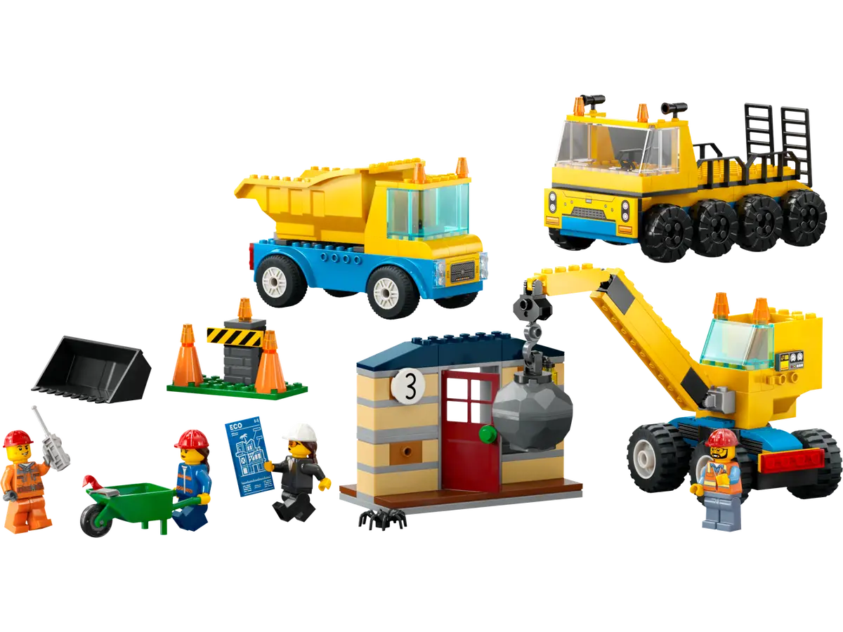 LEGO City 60391 Construction Trucks and Wrecking Ball Crane 1