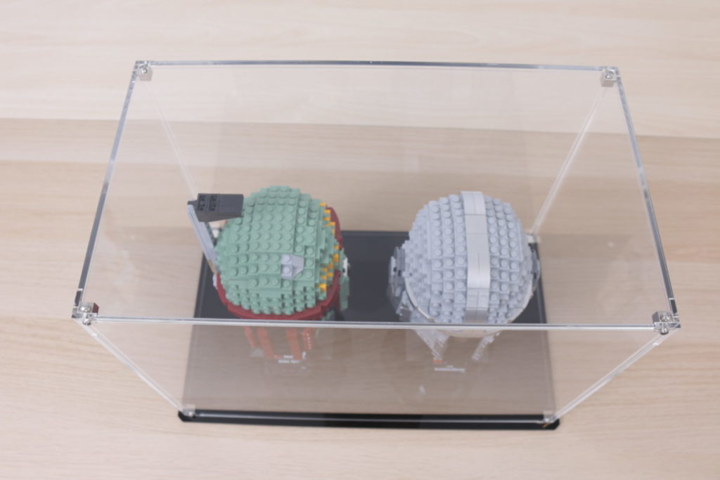 LEGO Star Wars Mandalorian Stormtrooper Scout Trooper Luke Skywalker Red Five Darth Vader Boba Fett Helmet Wicked Brick Display Case individual dual triple wall mounted 3 1024x683