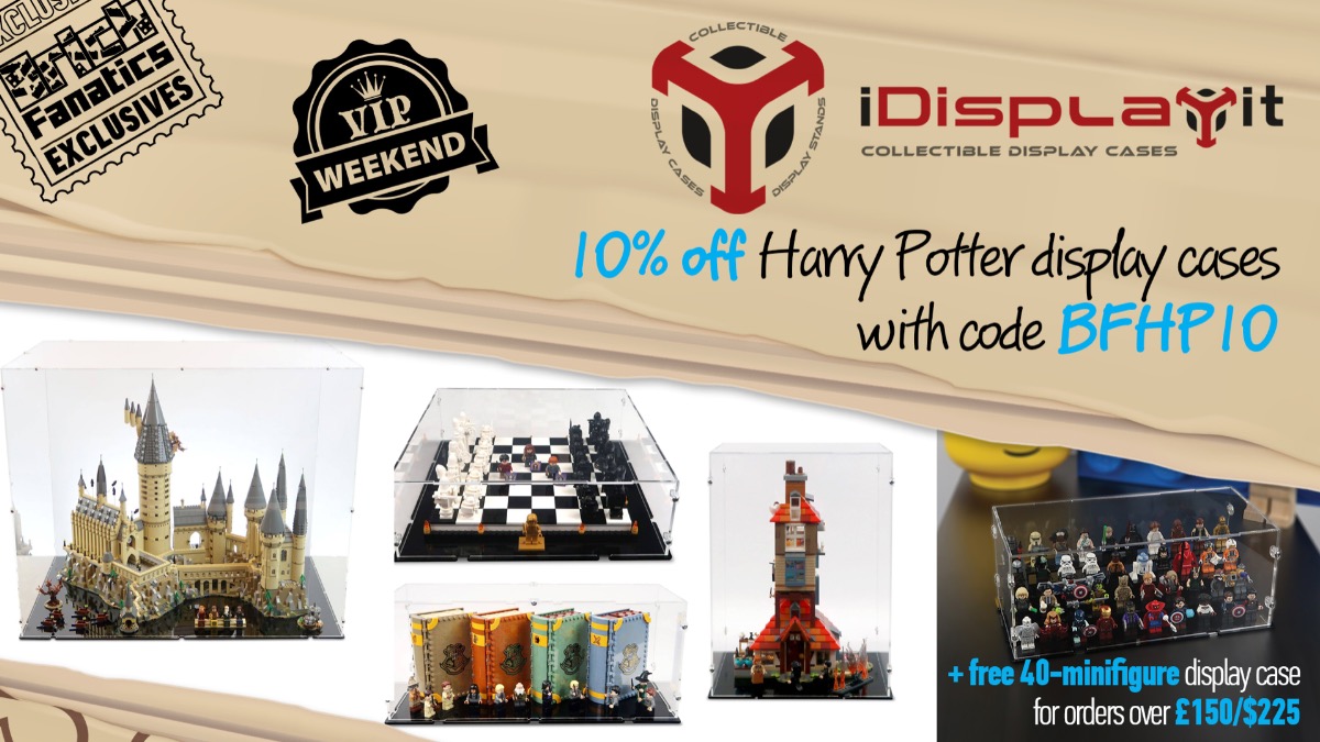 Exclusive: 10% discount on LEGO Harry Potter display cases at iDisplayit