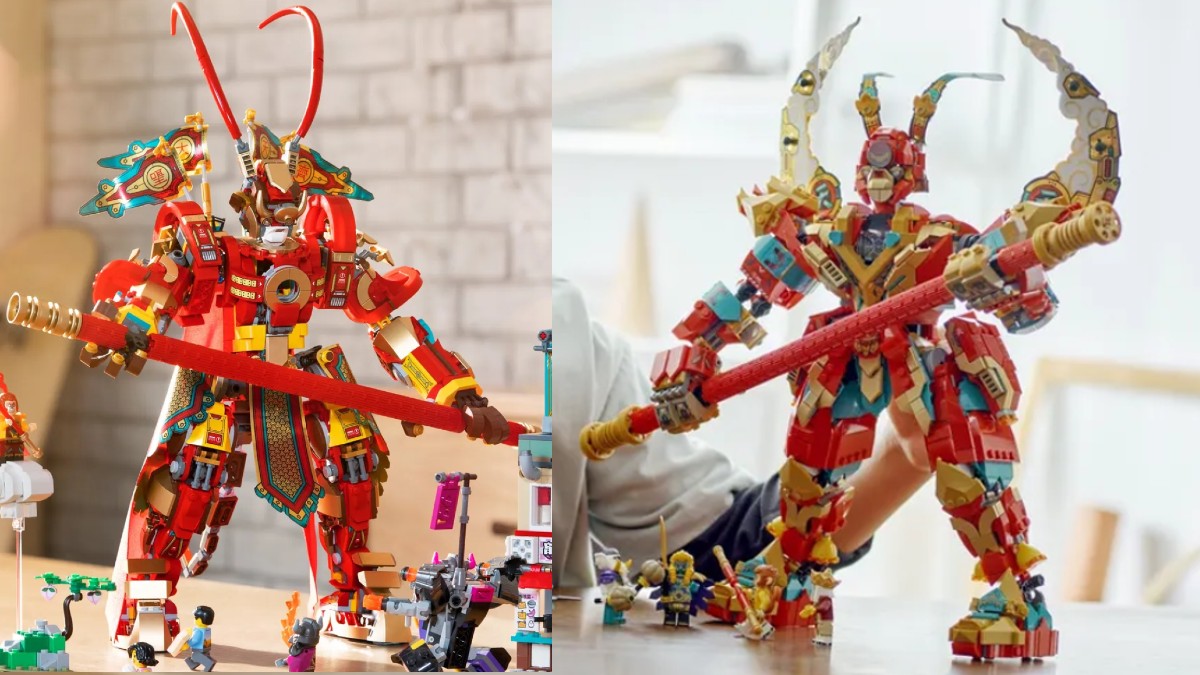 Comparing two generations of massive LEGO Monkie Kid mechs