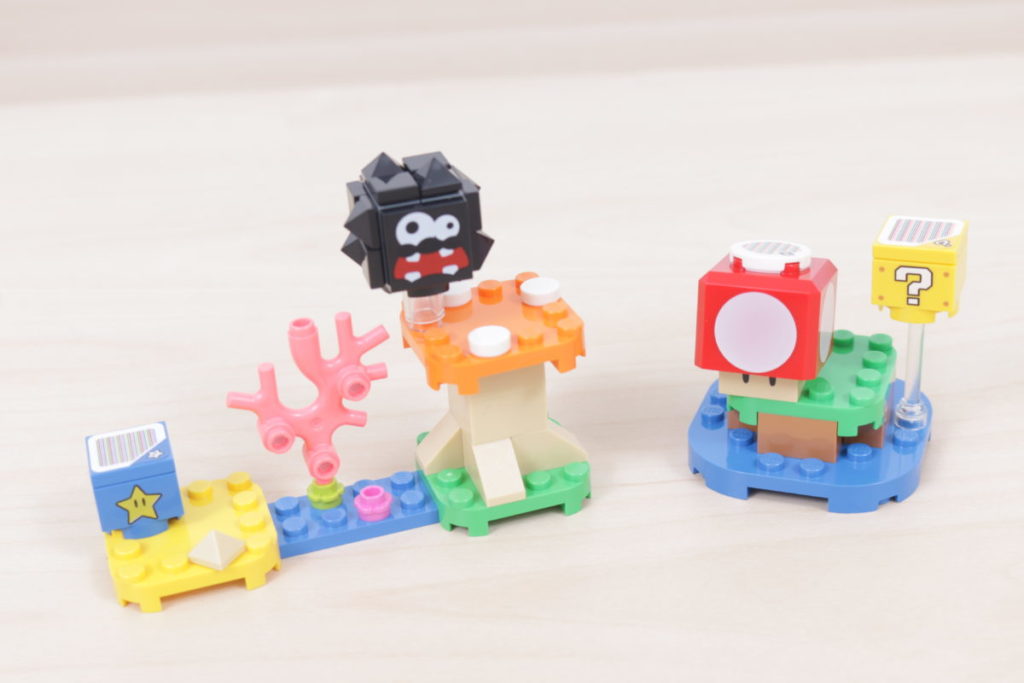 LEGO Super Mario 30385 Super Mushroom Surprise Expansion Set and 30389 Fuzzy Mushroom Platform gift with purchase review 3 1024x683