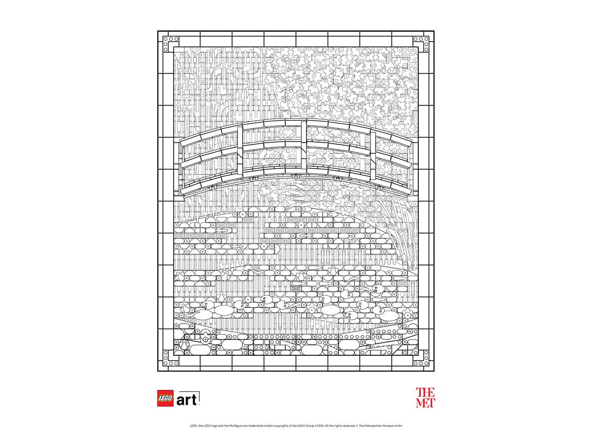 lego art monet colouring sheet