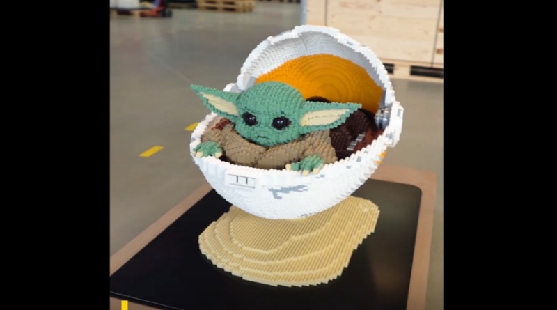 Check out this life-sized LEGO model of Baby Yoda