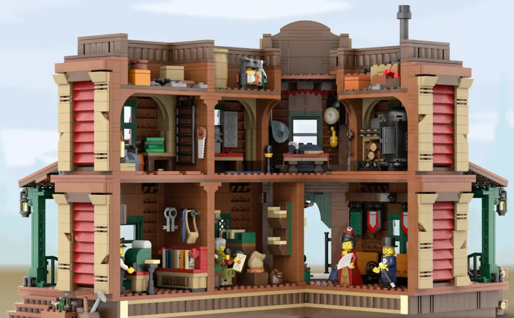 LEGO Ideas western train station 2 1024x634